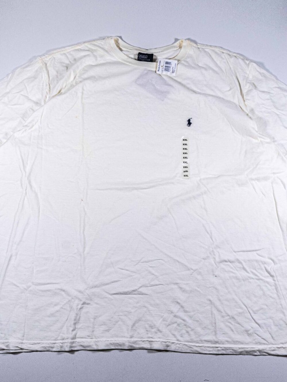 Vintage 90s Polo Ralph Lauren Pony T-Shirt White Distressed Mens XXL Pony